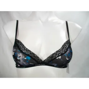 Calvin Klein QF1842 Sheer Marquisette with Lace Unlined Triangle Bra XS X-SMALL Multi