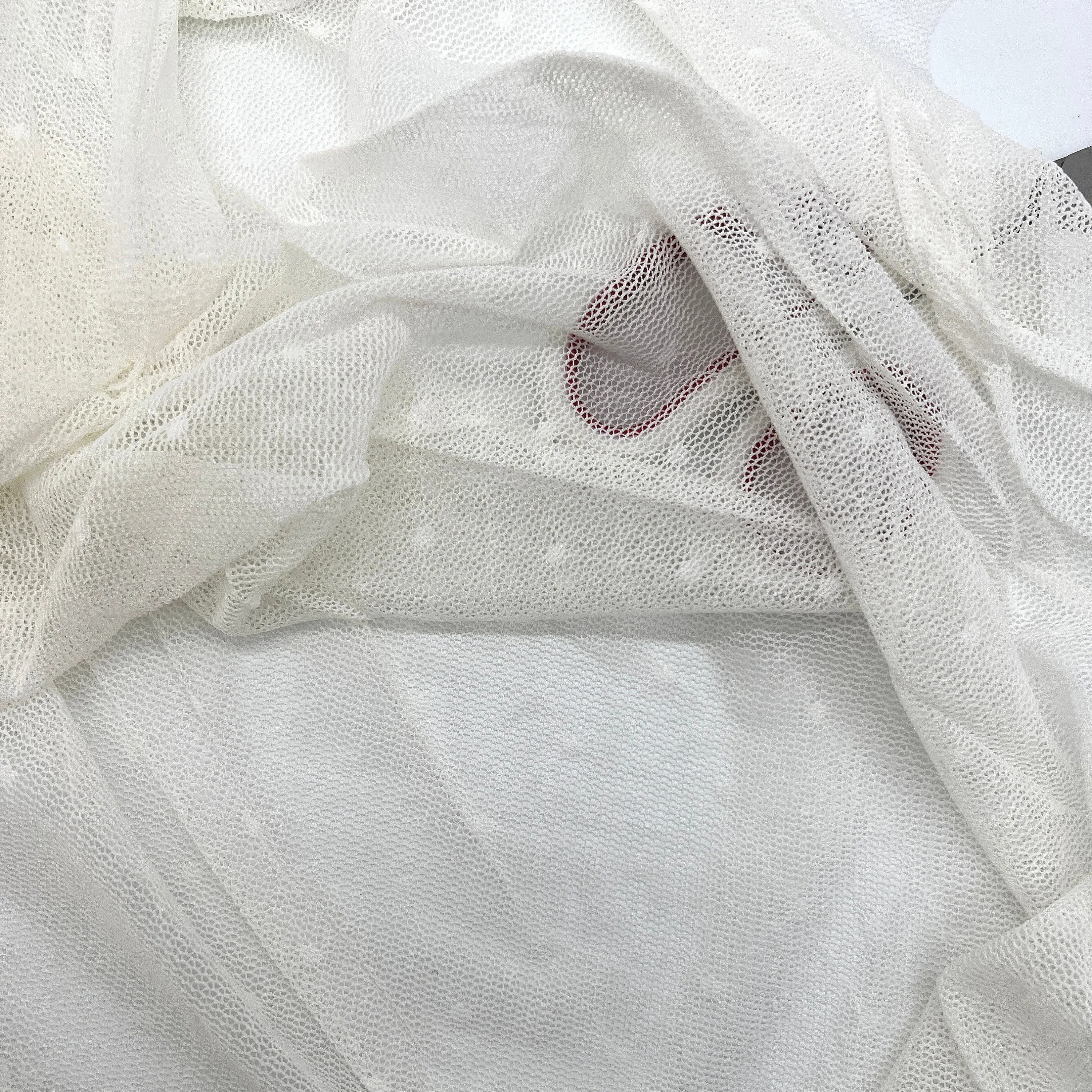 Dot Stretch Mesh Fabric, by the 1/2 Yard, Lightweight Power Mesh, High Quality