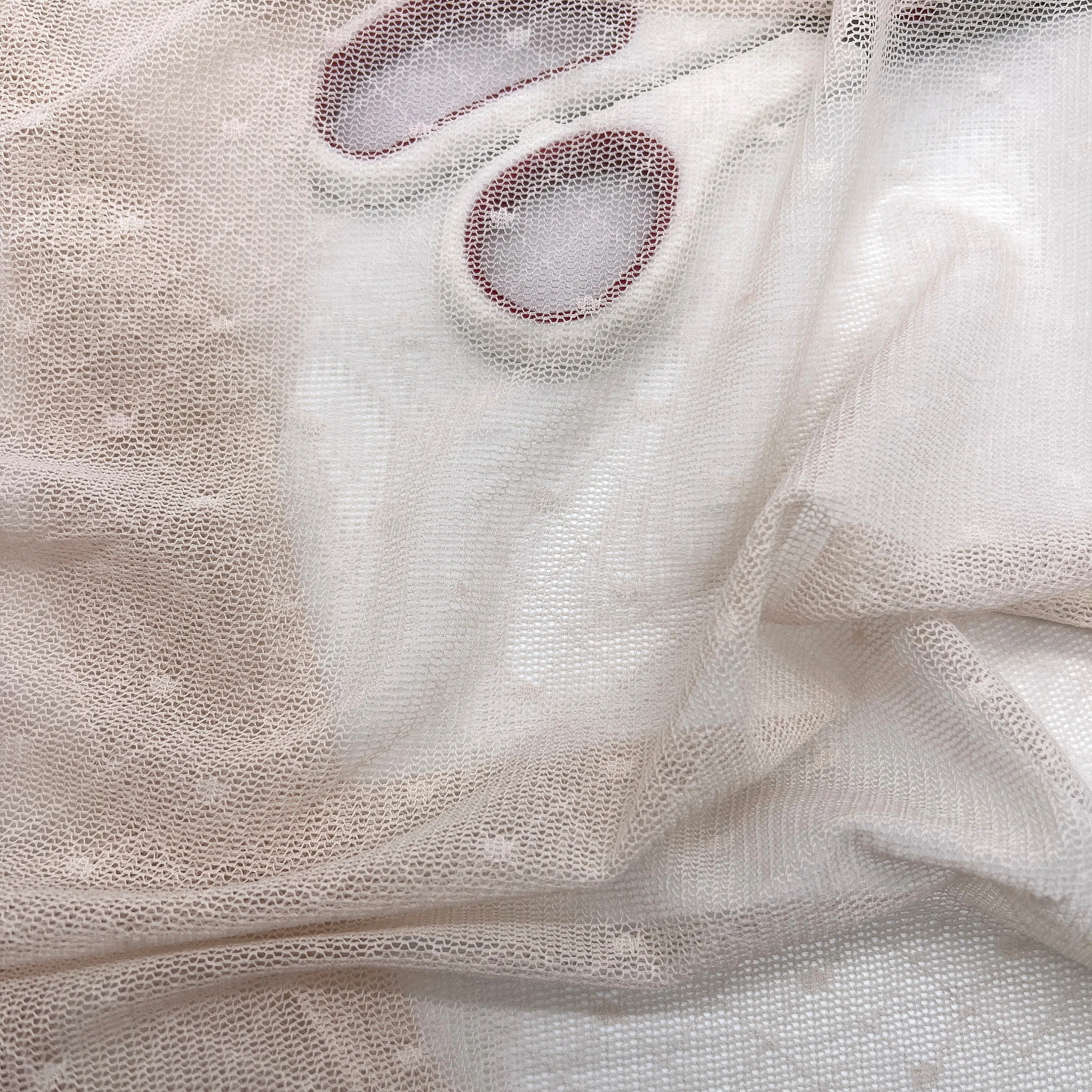 Dot Stretch Mesh Fabric, by the 1/2 Yard, Lightweight Power Mesh, High Quality