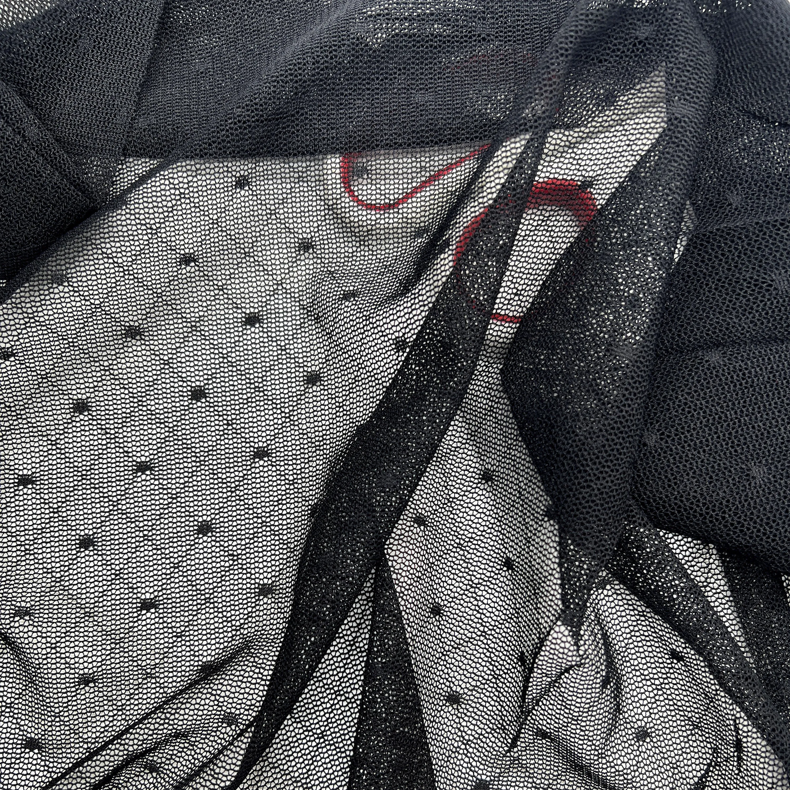 Dot Stretch Mesh Fabric, by the 1/2 Yard, Lightweight Power Mesh, High Quality