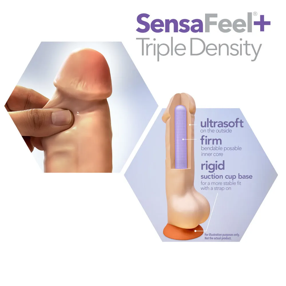 Dr. Skin Plus By Blush® | Realistic Vanilla 8.5-Inch Long Soft Yet Erect & Posable Dildo With Balls & Suction Cup Base
