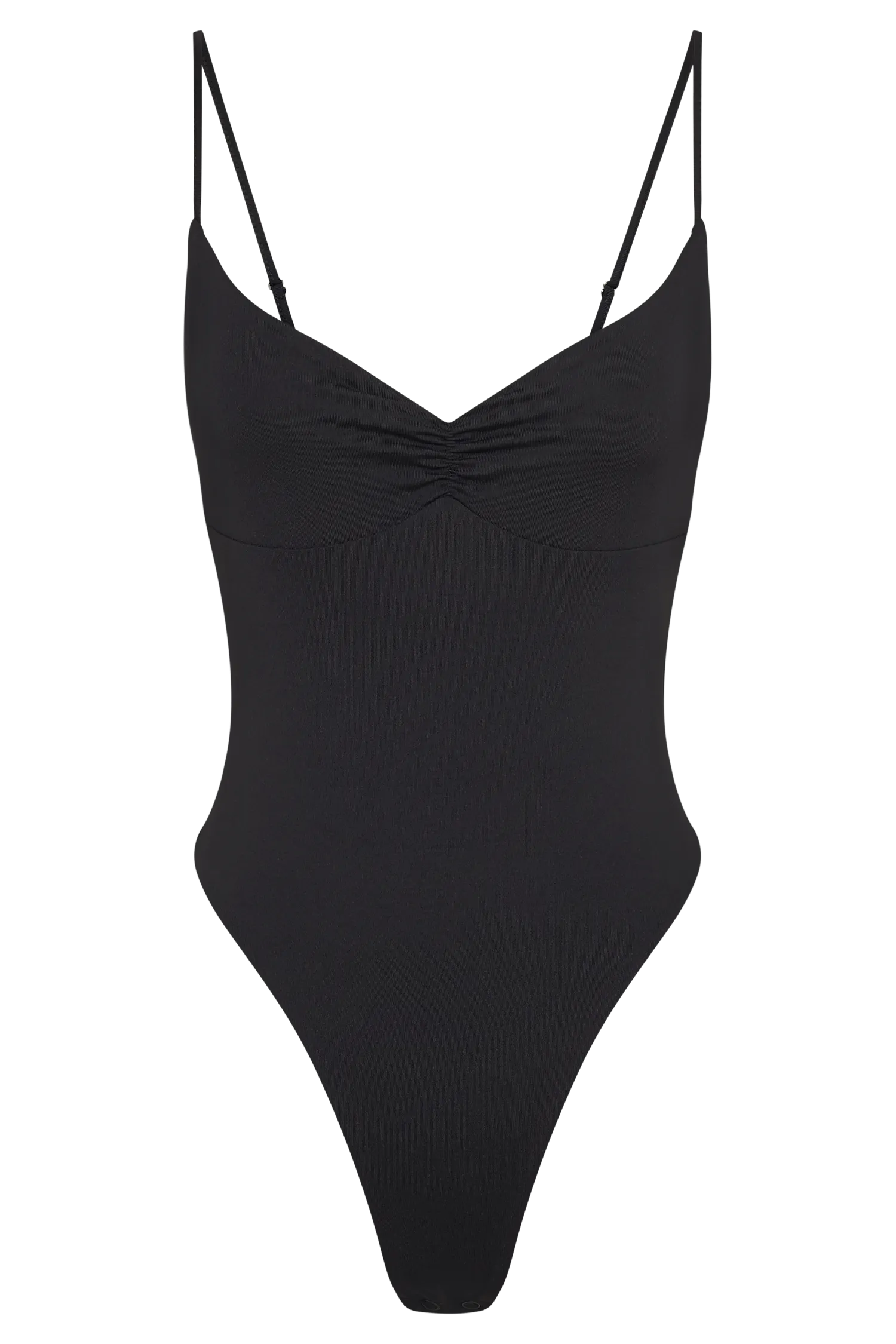 Leah Recycled Nylon Backless Bodysuit - Black