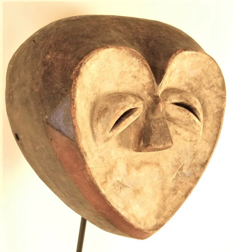 Mysterious Heart Shaped  Kwele Mask